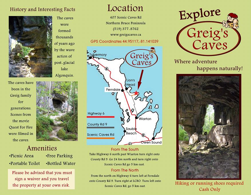 greigs-caves-bruce-peninsula-brochure